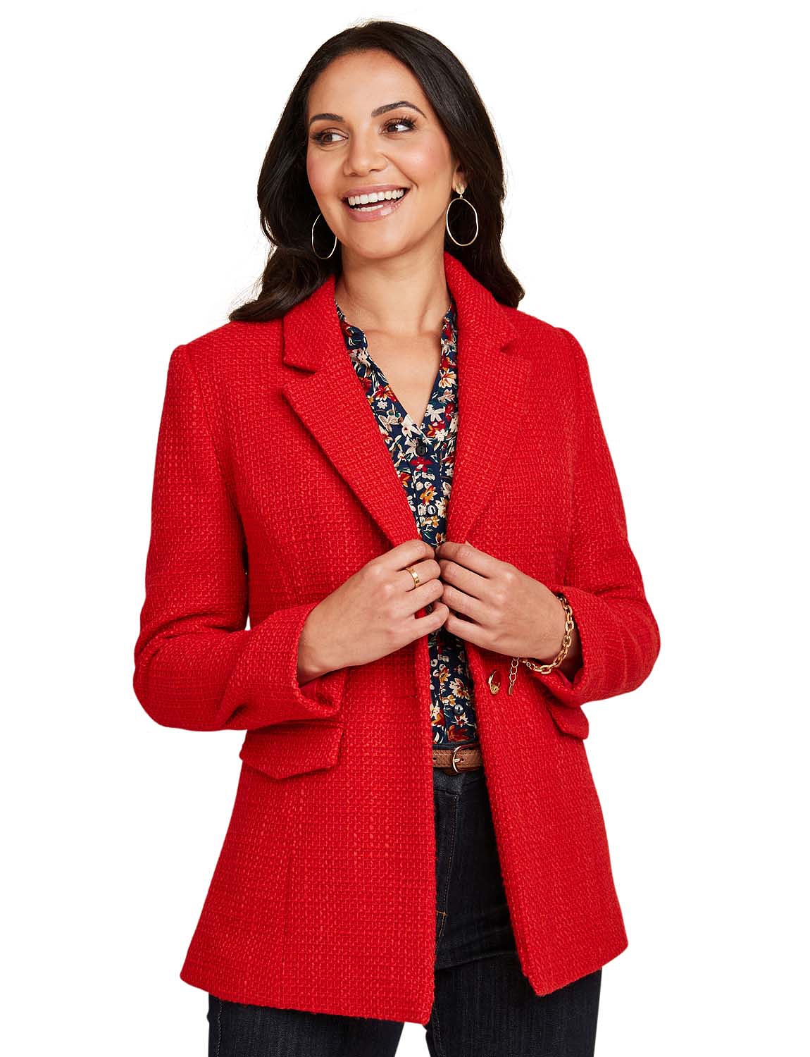 Tailored Lined Boucle Blazer | Chums