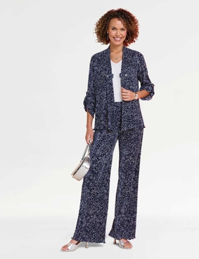 Tab Detail Plisse Soft Jacket Navy