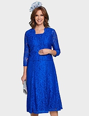 Lace Dress and Jacket Royal Blue