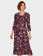 Knitted Three Quarter Sleeve Tea Dress Wine