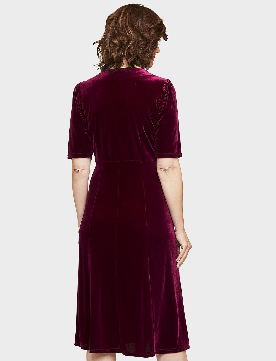 Velour Dress With Diamante Buttons | Chums