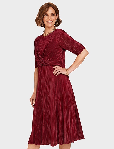 Plisse Twist Front Dress