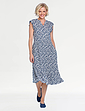 Print Viscose Dress Navy