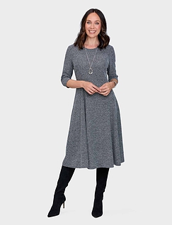 Tweedy Dress and Necklace Black & White