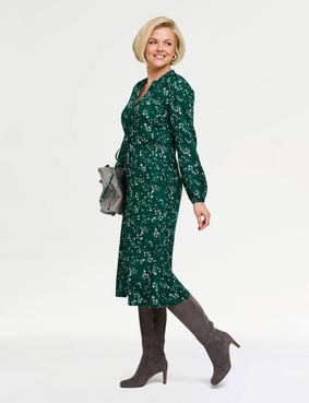 Viscose Twill Print Dress Blue