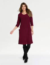 Boucle A Line Pocket Dress Navy