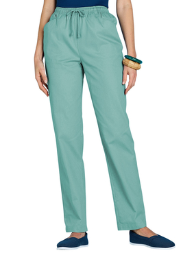 Ladies Cotton Trousers - Duck Egg