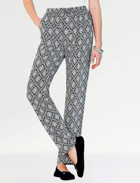 Viscose Print Trouser Black & White