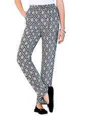 Viscose Print Trouser Navy