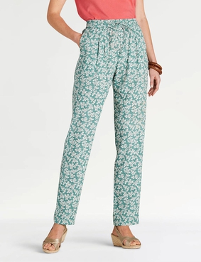 Viscose Print Trouser Cornflower Blue
