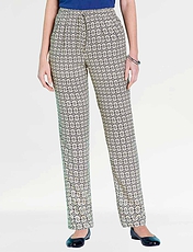 Viscose Print Trouser Navy
