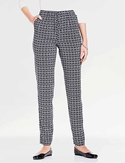 Viscose Print Trouser Navy