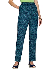 Viscose Print Trouser Navy