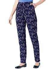 Viscose Print Trouser Navy