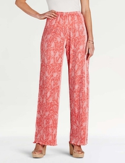 Floral Plisse Trouser Cerise