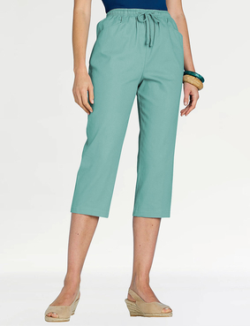 Cotton Crop Trouser - Duck Egg
