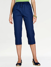 Cotton Crop Trouser Navy