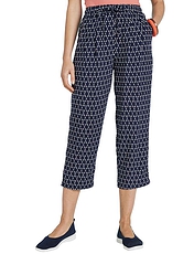 Viscose Crop Print Trouser Black & White Print