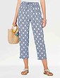 Viscose Crop Print Trouser Black & White Print