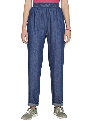 Ladies cotton pull on trousers Clearance