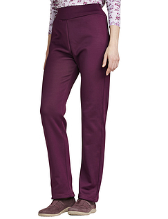 Thermal Lined Pull On Jersey Trousers Aubergine