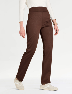 Thermal Lined Pull On Jersey Trousers Aubergine