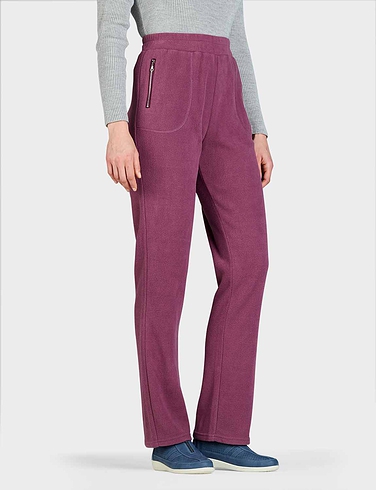 Pull On Elasticated Waist Fleece Trousers With Zip Pockets Chums