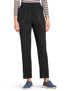 Pull On Elasticated Waist Fleece Trousers With Zip Pockets Black