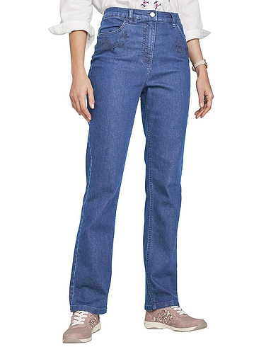 Stretchy Jeans With Diamante Detail
