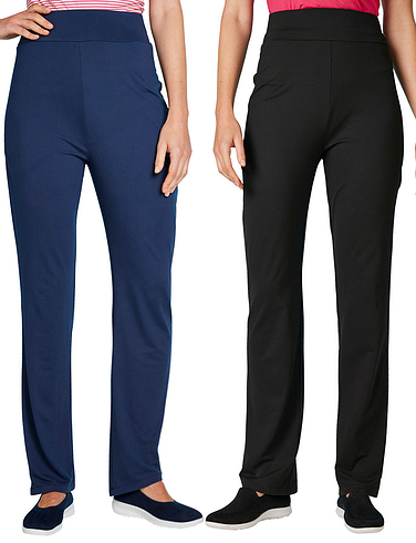 Two Pack Jersey Trousers - Black And Navy