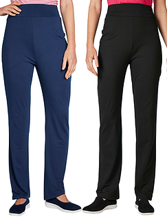 Two Pack Jersey Trousers Black And Navy