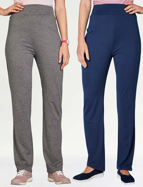 Pack of 2 Jersey Trousers Black & Navy