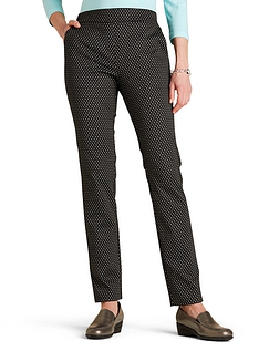 Two Pocket Tapered Leg Pattern Trousers Black And White