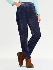 Fleece Lined Cord Trousers Navy