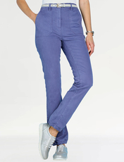Stretch Trouser with Gathered Hem Blue