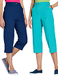 Pack of Two Crop Trousers Coral And Navy