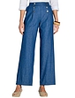 Pull On Denim Trouser with Button Front Detail Indigo