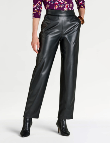 Faux Leather Pull On Trouser