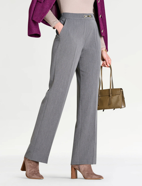 Snaffle Detail Stretch Pull On Trouser Black