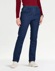 Fleece Lined Pull On Jean Indigo