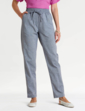 Elasticated Waist Linen Look Trouser Denim