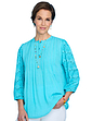 Broderie Viscose Top Aqua