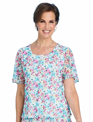 Mesh Print Top