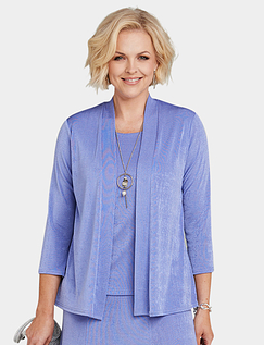 Slinky Mock 2 in 1 Top and Necklace Lavender