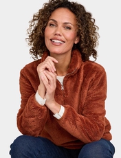 Half Zip Fleece Top Chestnut