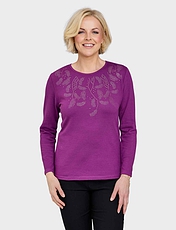 Diamante Trim Warm Handle Top Purple