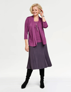 Slinky Mock 2 in 1 Top and Necklace Duck Egg