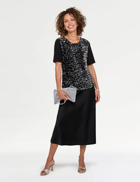 Luxury Sequin Front Top Silver