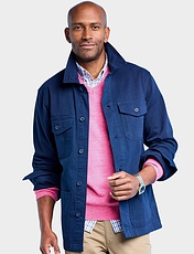 Pegasus Stretch Cotton Cargo Jacket Navy