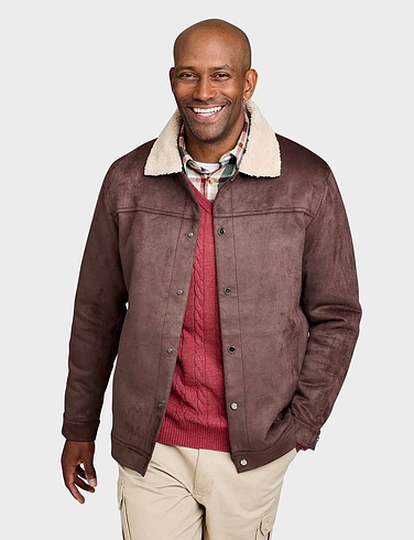 Pegasus Sherpa Lined Faux Suede Jacket